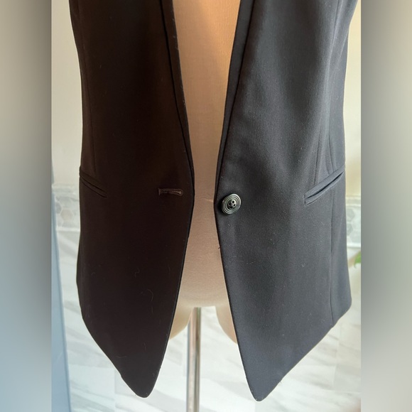 WHBM Single Front Button Black Long Vest Sz 6 - Picture 2 of 11